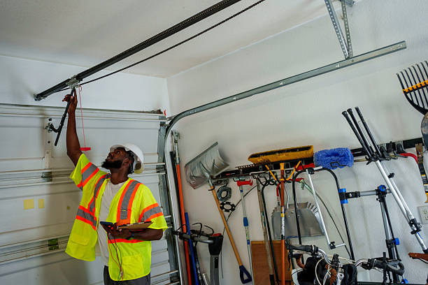 Professional Garage Door Panel Replacement technician working in North Dakota, ND